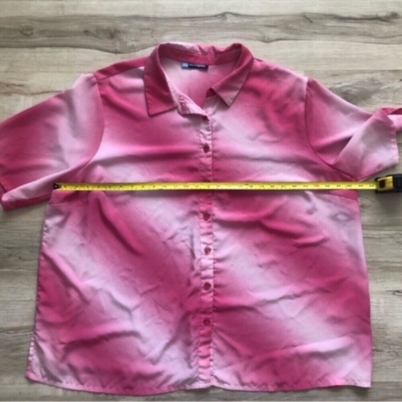 MASSIVE $10 SALE Pink Ombré Penningtons Button Up Blouse - Picture 3 of 7